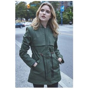 Mia Melon Waterproof Jacket in Dark Olive